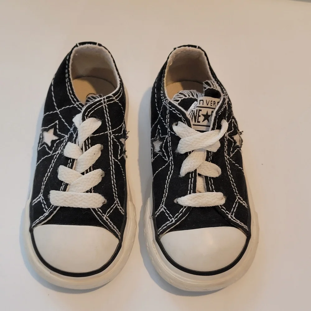 RARE Converse One Star Vintage canvas Black 90's  Size 5 kids youth baby toddler